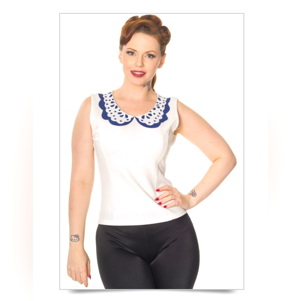 Banned Retro Peter Pan Lace Collar Top
